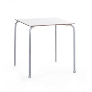 mobiliario-contract-mesa feray apilable epoxi plata tablero fenolico blanco 69 x 69 cms